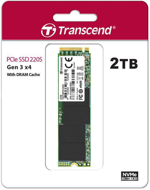 Dysk SSD Transcend MTE220S 2TB M.2 PCIe Gen 3.0 3D NAND (TS2TMTE220S) - obraz 2