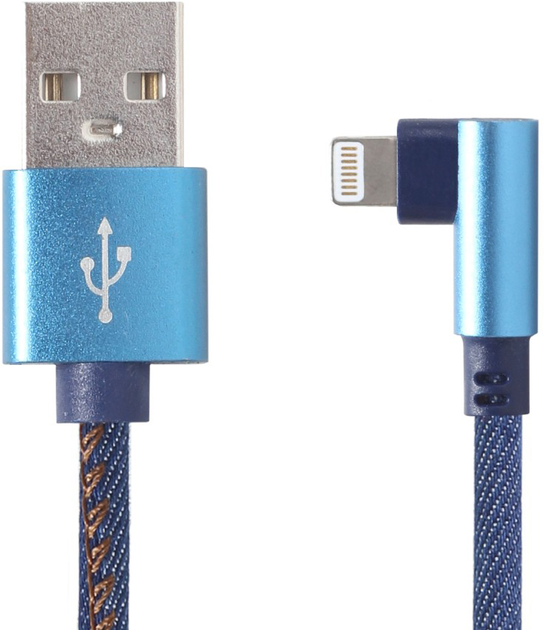 Кабель кутовий Cablexpert USB/Lightning 1 м Blue (CC-USB2J-AMLML-1M-BL) - зображення 1