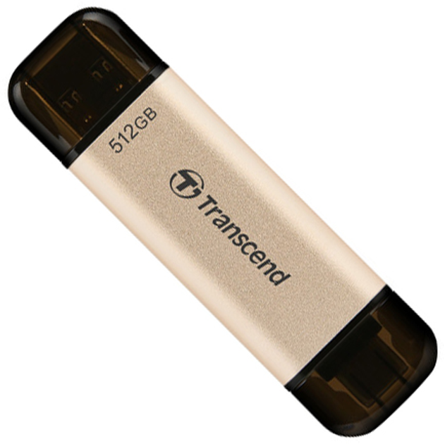 Pamięć USB Transcend JetFlash 930C 512GB USB 3.2/Type-C Gold-Black (TS512GJF930C) - obraz 1