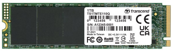 Dysk SSD Transcend 110Q 1TB NVMe M.2 2280 PCIe 3.0 x4 NAND QLC (TS1TMTE110Q) - obraz 1