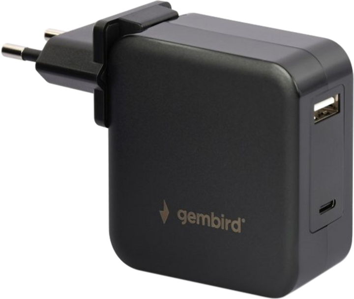 Мережевий зарядний пристрій Gembird NPA-PD60-01 Black Gembird NPA-PD60-01 - зображення 1