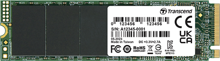Dysk SSD Transcend 115S 2TB M.2 2280 PCIe Gen3x4 NVMe 3D NAND TLC (TS2TMTE115S) - obraz 1