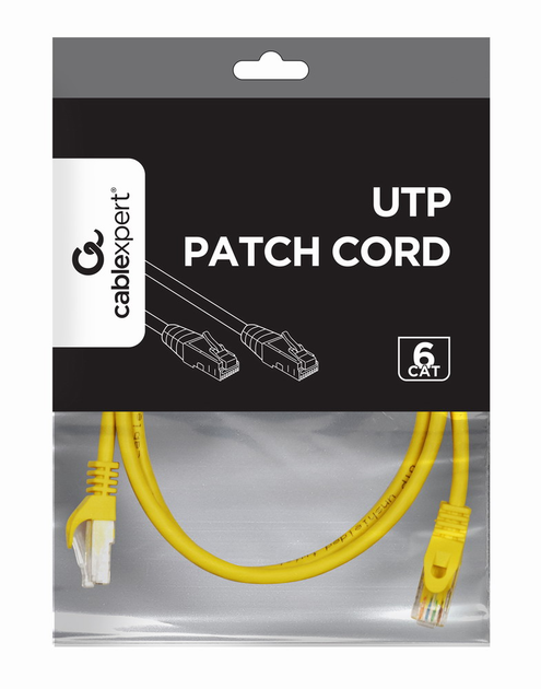 Kabel patch Cord UTP CAT6 1.5 m Żółty (PP6U-1.5M/Y) - obraz 2