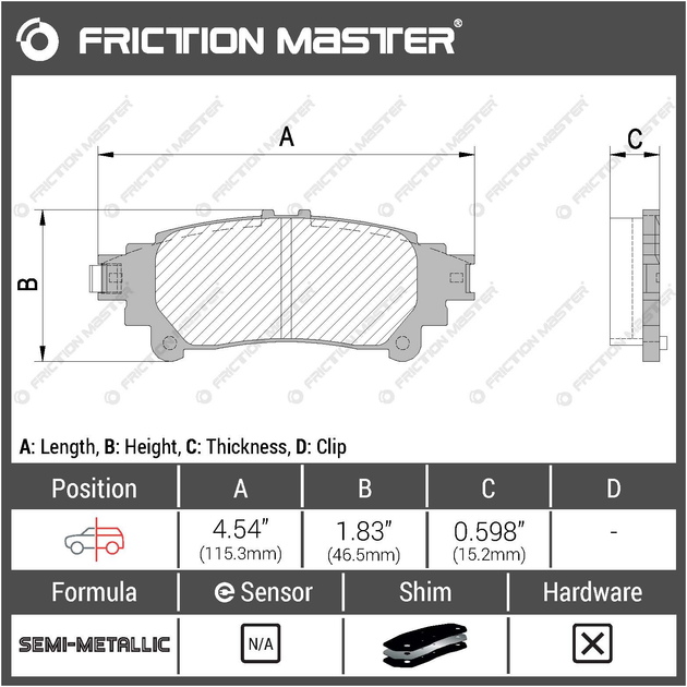 Тормозные колодки Friction Master MKD1391 Toyota,Lexus - изображение 2