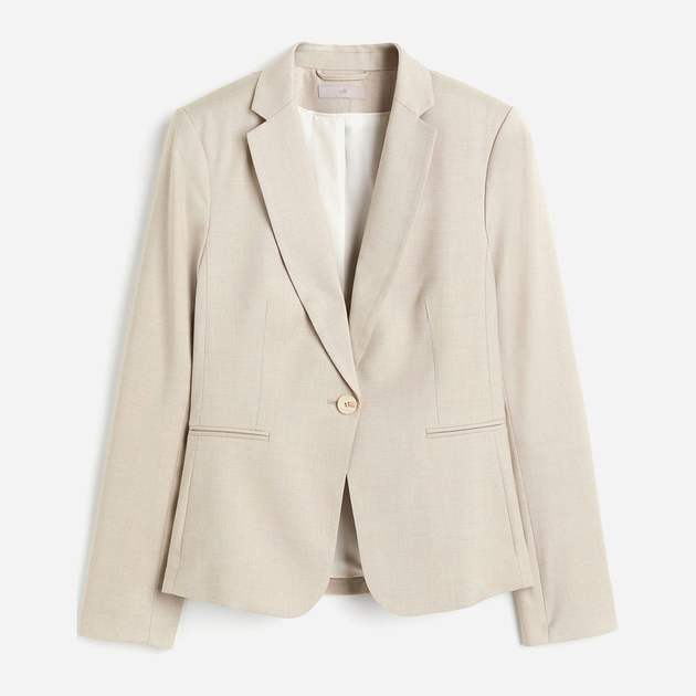 Пиджак удлиненный женский H&M A2811-988242 46 Бежевый меланж ...