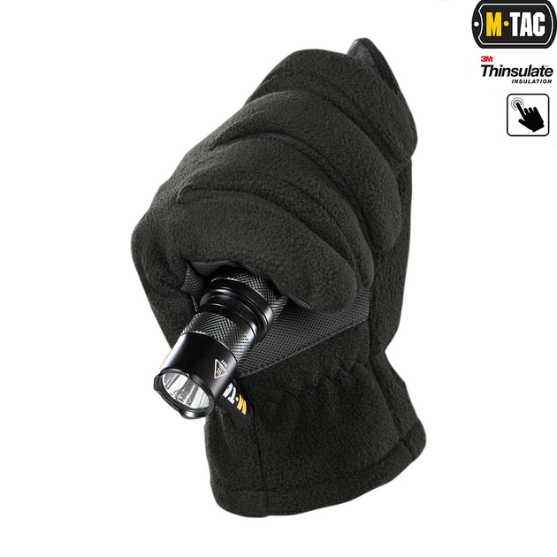 Рукавиці M-TAC Fleece Thinsulate Black Size L - изображение 2