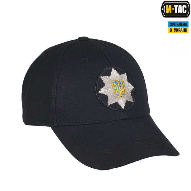Бейсболка M-TAC POLICE Ріп-стоп Black Size L/XL - зображення 1