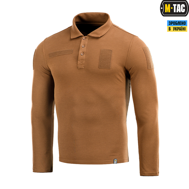 Поло тактичне М-Тас довгий рукав 65/35 Coyote Brown Size L - зображення 1