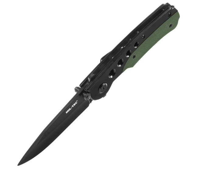 Рятувальний Складаний Ніж для Виживання Mil-Tec One-Hand Black Olive 15305000 - зображення 2