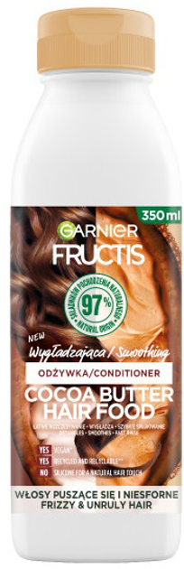 Кондиціонер для волосся Garnier Fructis Какао-масло для розгладження волосся 350 мл (3600542432542) - зображення 1