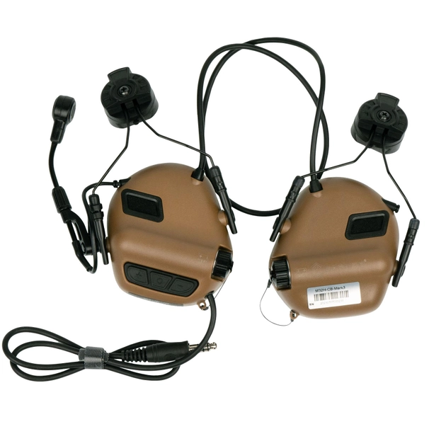 Активная гарнитура Earmor M32H Mark 3 MilPro с адаптерами на рельсы шлема 2000000142920 - изображение 1