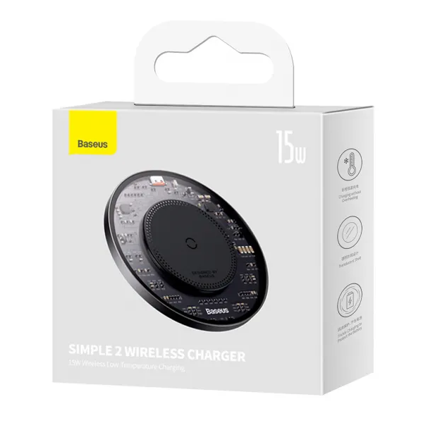 Безпровідна зарядка QI BASEUS Simple 2 Wireless Charger 15W Cluster Чорний (CCJJ050001) - Фото 2 Безпровідна зарядка QI BASEUS Simple 2 Wireless Charger 15W Cluster Чорний (CCJJ050001) - зображення 2