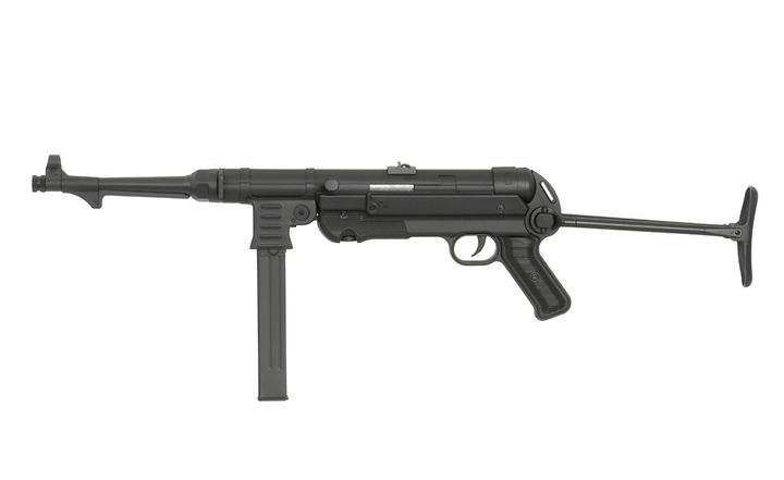 Пістолет-пулемет MP007 (MP 40) FULL METAL — BLACK [AIRSOFT GUN MANUFACTURER] (для страйкболу) - зображення 1