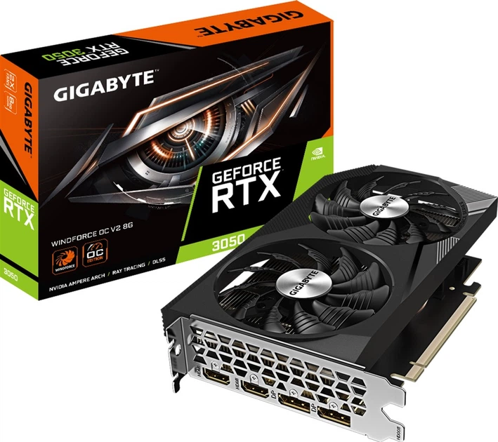 Karta graficzna Gigabyte PCI-Ex GeForce RTX 3050 WINDFORCE OC V2 8G 8GB GDDR6 (128bit) (1792/14000) (2 x HDMI, 2 x DisplayPort) (GV-N3050WF2OCV2-8GD) - obraz 4