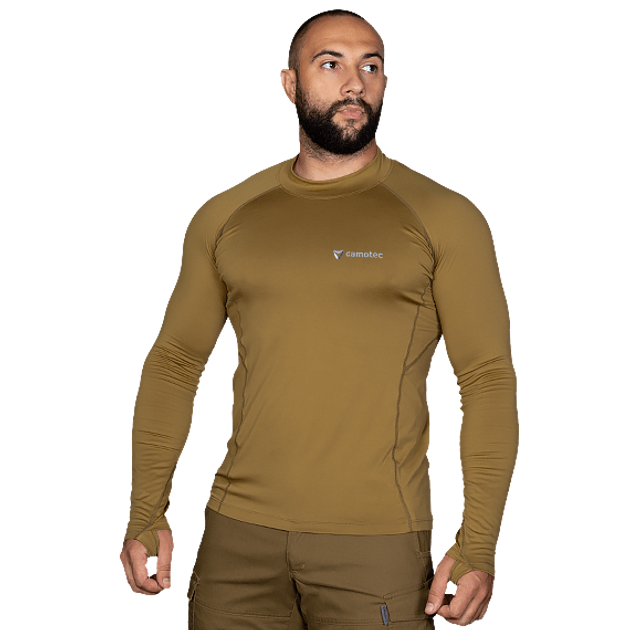 Лонгслів чоловічий тактичний еластичний футболка з довгим рукавом для силових структур Койот (7139), L (OPT-11341) - зображення 2