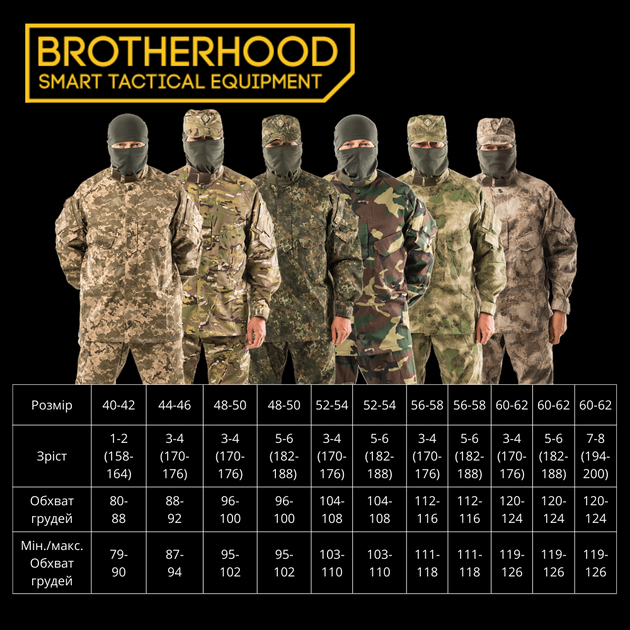 Куртка тактическая износостойкая облегченная для силовых структур Brotherhood Gorka 52-54/182-188 (SK-NBH-T-J-F-44-170S) - изображение 2