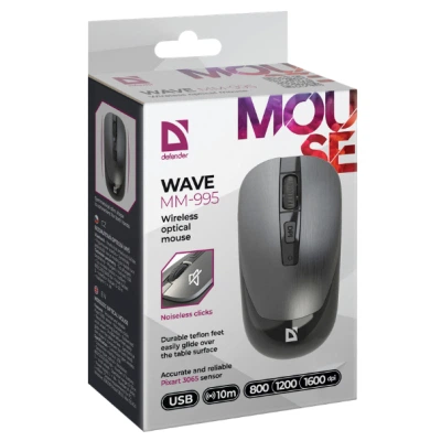 Мышка Defender Wave MM-995 Silent Wireless Grey (52993) - изображение 5