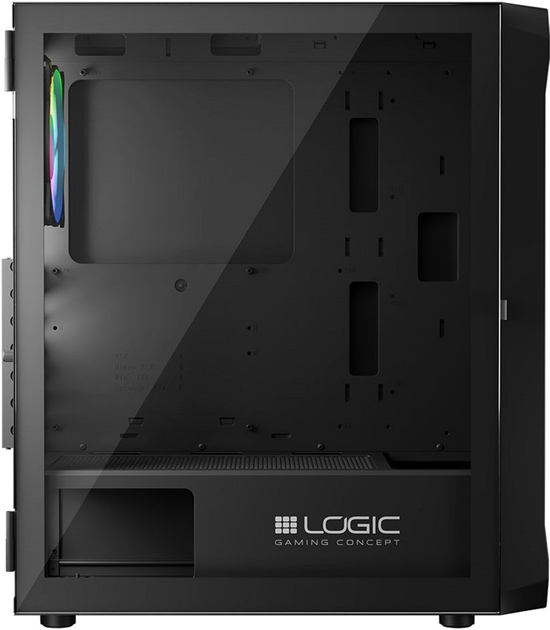 Obudowa komputerowa Logic Concept Portos Mesh+Glass ARGB fans 4x120 mm Black (AT-PORTOS-10-0000000-0002) - obraz 7