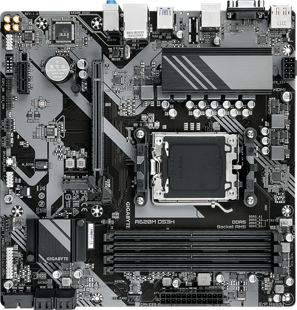 Материнська плата Gigabyte A620M DS3H (sAM5, AMD A620, PCI-Ex16) - зображення 3