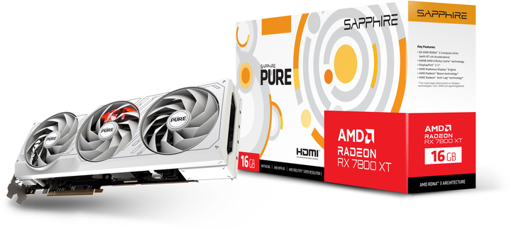 Відеокарта Sapphire PCI-Ex Radeon RX 7800 XT PURE 16GB GDDR6 (256bit) (2475/19500) (2х HDMI, 2x DisplayPort) (11330-03-20G) - зображення 8