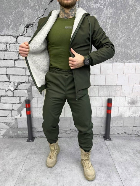 Тактичний зимовий теплий військовий комплект Split ( Куртка + Штани ), Камуфляж: Олива, Розмір: S - зображення 1
