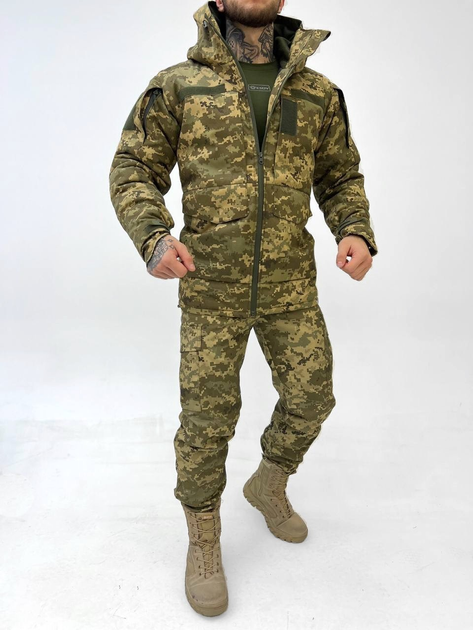 Тактический зимний теплый военный комплект OH/13 ( Куртка + Штаны ), Камуфляж: Пиксель ВСУ, Размер: XL - изображение 1