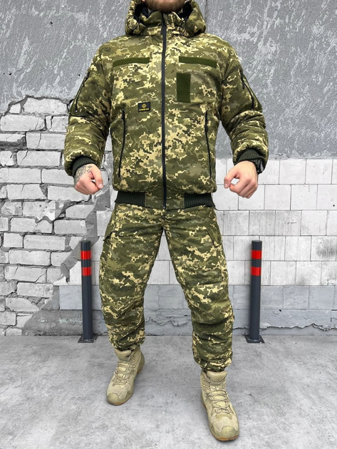 Тактический зимний теплый военный комплект Logos ( Куртка + Штаны ), Камуфляж: Пиксель ВСУ, Размер: XXL - изображение 1