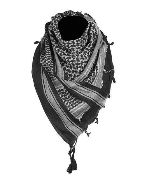 Арафатка шарф-шемаг Mil-Tec Бавовна One Size 110x110см Чорно-Біла M-T 4046872393716 - зображення 1