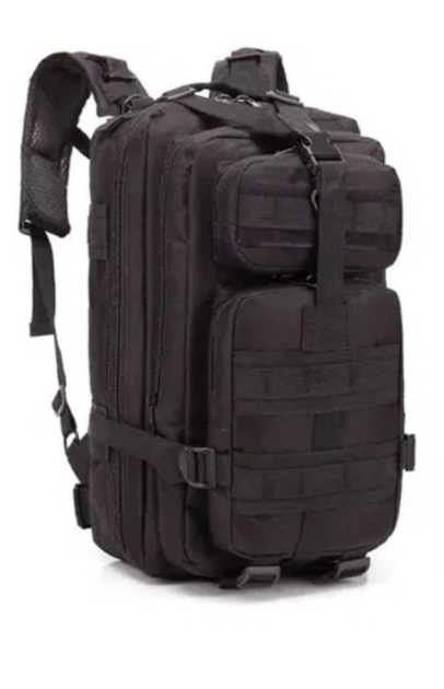 Рюкзак ранец 25 л Oxford 600D Черный из водонепроницаемого материала двумя регулируемыми лямками с ручкой для переноса повседневный для туризма походов - изображение 1