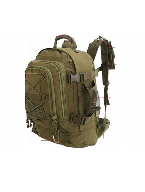 Професійний рюкзак сумка Зелений 40-60 л ранець із базою для модульної системи (Molle) зі зносостійкого водовідштовхувального матеріалу дволямковий - зображення 2