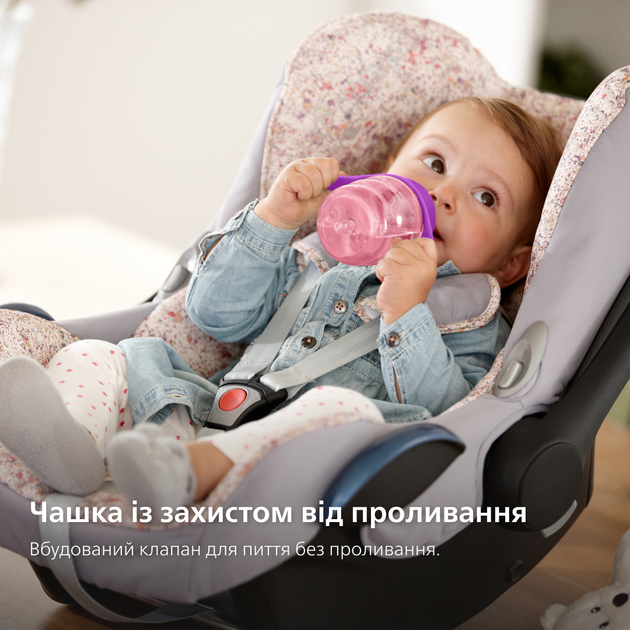 Чашка-непроливайка Philips AVENT з м'яким носиком 200 мл 6 міс. + Рожева (SCF551/03_pink) - зображення 4