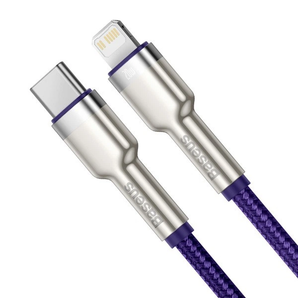 Кабель Baseus Cafule Series Metal Cable Type-C to Lightning PD 20W 1m CATLJK-A05 Purple - изображение 2