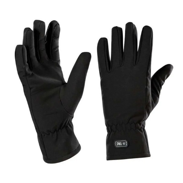 Зимние перчатки M-Tac Winter Soft Shell Black водоотталкивающие з накладкой Touch Screen. Размер XL - изображение 1