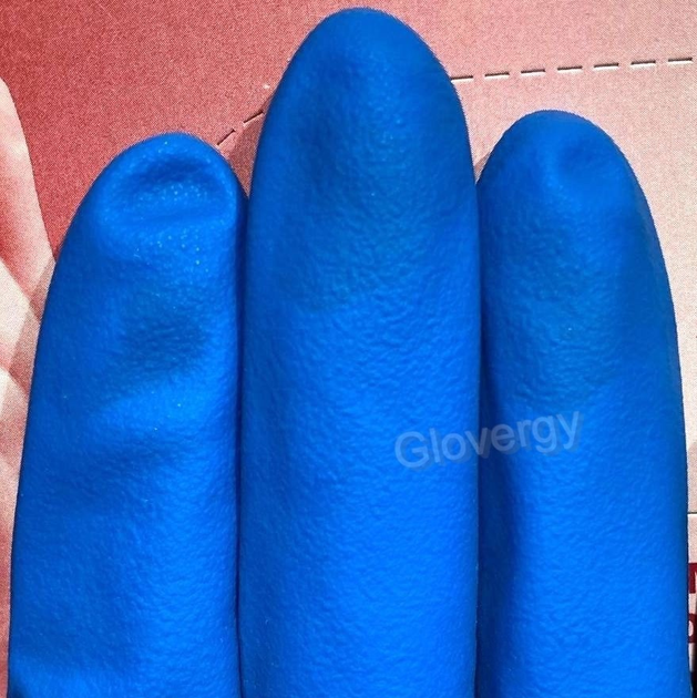 ЩІЛЬНІ латексні господарські рукавички з подовженою манжетою Igar High Risk розмір L сині 50 шт - зображення 2