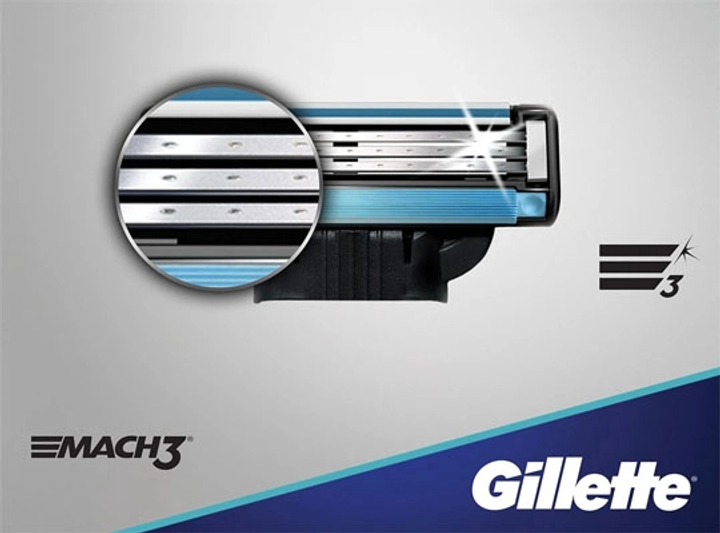 Wymienne wkłady (ostrza) do golenia dla mężczyzn Gillette Mach 3 12 sztuk (4902430798815) - obraz 2