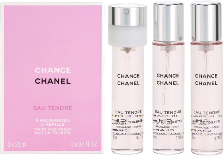 Zestaw wkładów wymiennych damskich Chanel Woda toaletowa Chanel Chance Eau Tendre 3 x 20 ml (3145891263053) - obraz 1