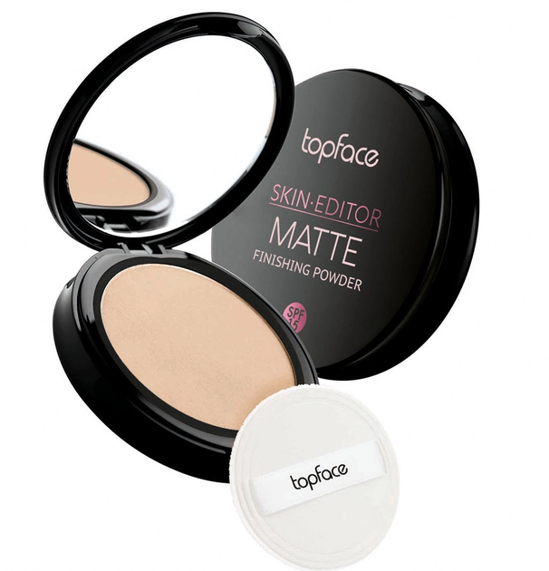 Матувальна компактна пудра Topface Skin Editor Matte Finishing Powder, SPF 15, 001, 10 г - зображення 4