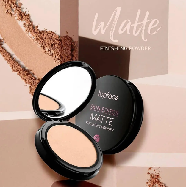 Матувальна компактна пудра Topface Skin Editor Matte Finishing Powder, SPF 15, 001, 10 г - зображення 3