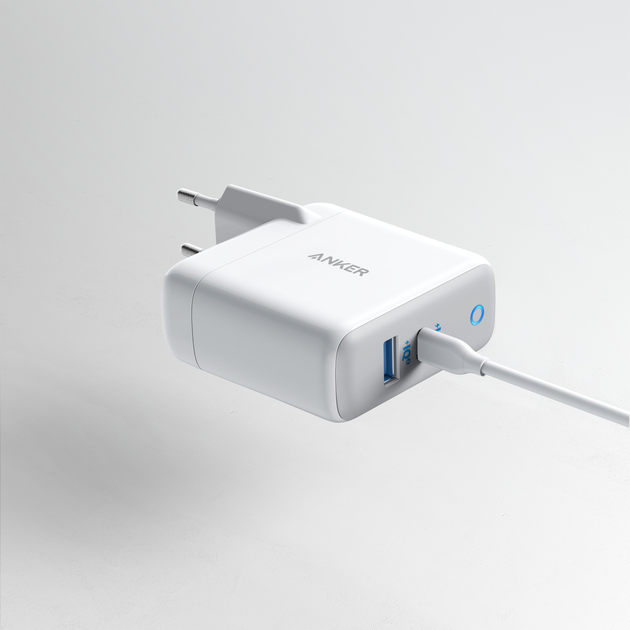 Мережевий зарядний пристрій Anker PowerPort+ Atom III 45 W USB-C + 15 W USB-A White (A2322G21) - зображення 4