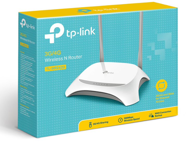 Маршрутизатор TP-LINK TL-MR3420 WiFi4 / N300/ 100Мбіт/с / USB 3G/4G - зображення 5