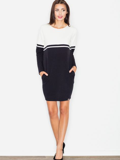 Sukienka tunika damska Figl M510 XL Czarny/Ecru (5901299595800) - obraz 3