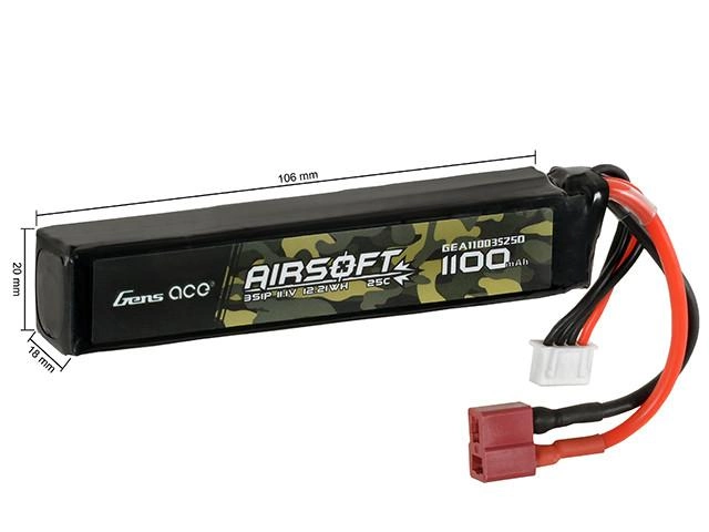 Акумулятор airsoft 25C 1100 mAh 3S1P 11.1V LiPo T-Plug (для страйкболу) - зображення 2