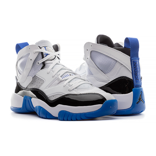 Jordan jumpman white sales and blue