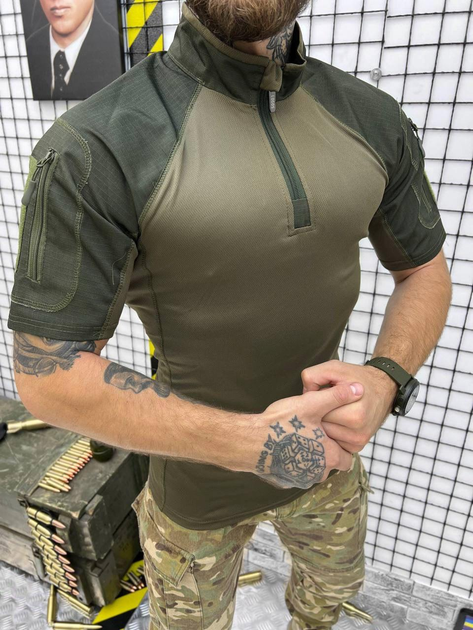 Тактическая рубашка весна-лето убакс с коротким рукавом Олива XL - изображение 2