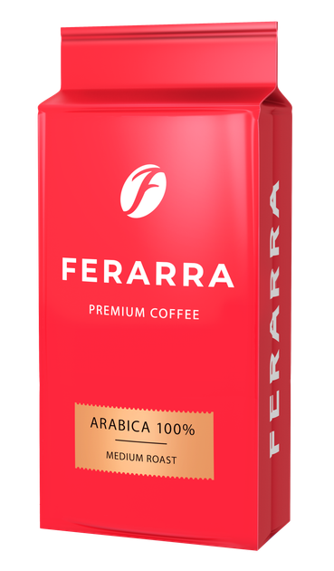 Кофе молотый 250г, вак.уп., CAFFE 100% ARABIKA, FERARRA - Фото 1 Кофе молотый 250г, вак.уп., CAFFE 100% ARABIKA, FERARRA - изображение 1