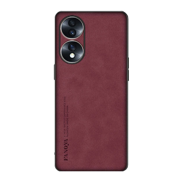 Кожаный чехол - накладка Fanoya для Honor 90 burgundy - Фото 1 Кожаный чехол - накладка Fanoya для Honor 90 burgundy - изображение 1