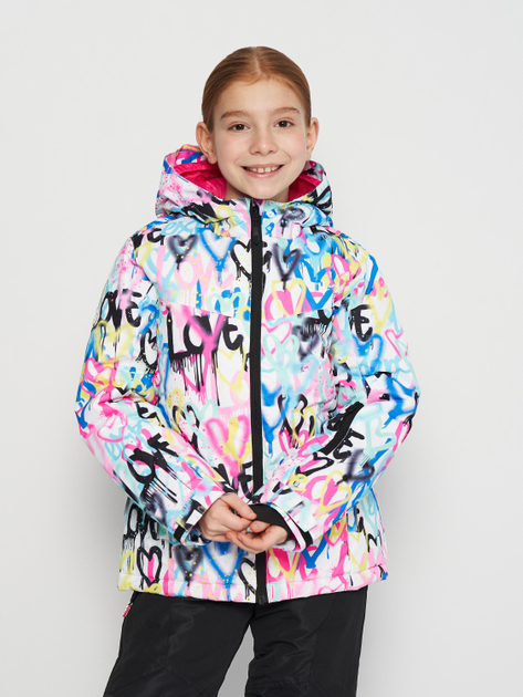 Акція на Дитяча зимова лижна куртка для дівчинки Lemon Outerwear Snow&Ski Girl ZL3152106OSG-022 128 см Різнокольорова від Rozetka