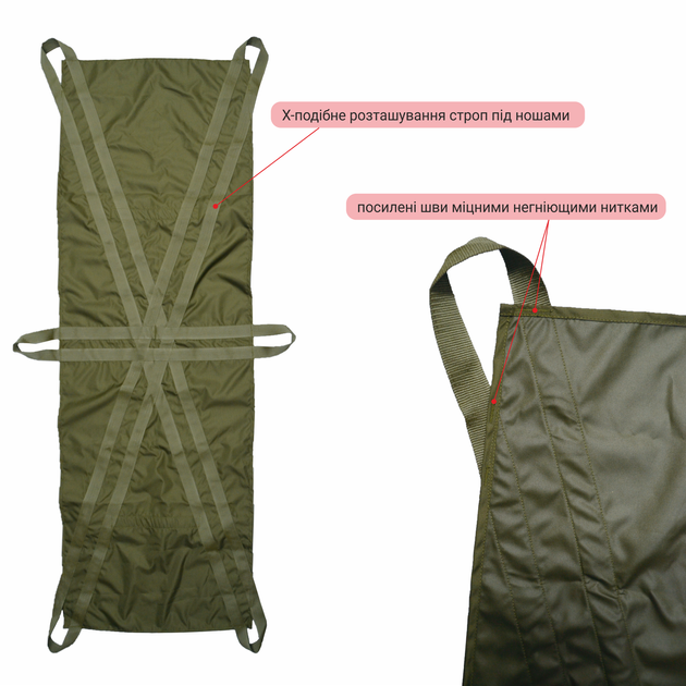 Носилки медицинские мягкие безкаркасные DERBY HM-2 олива - изображение 2