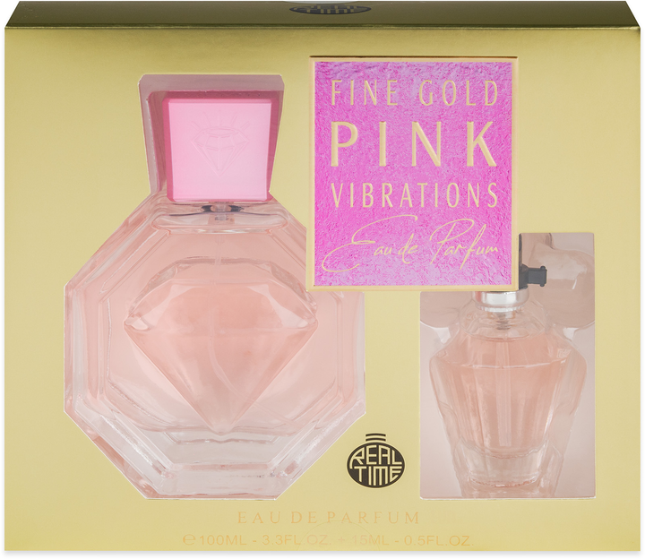 Zestaw damski Real Time Fine Gold Pink Vibration Femme Woda perfumowana damska 100 ml + 15 ml (8715658361367) - obraz 1