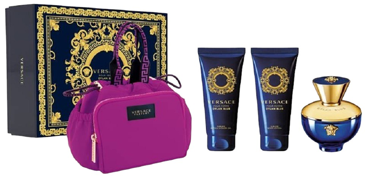 Подарунковий набір для жінок Versace Dylan Blue Pour Femme Парфуми-спрей 100 мл, 4 елементи (8011003884971) - зображення 1